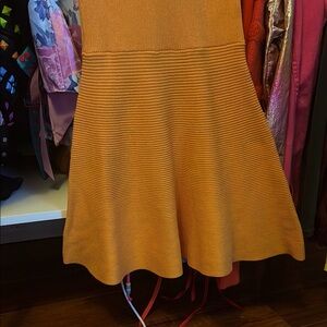 AKIRA mustard mermaid fit dress